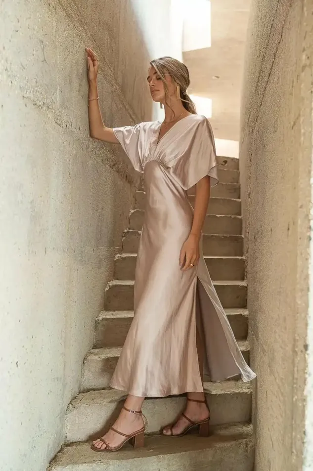 Elora Maxi Dress In Champagne Champagne Women Bohme Dresses