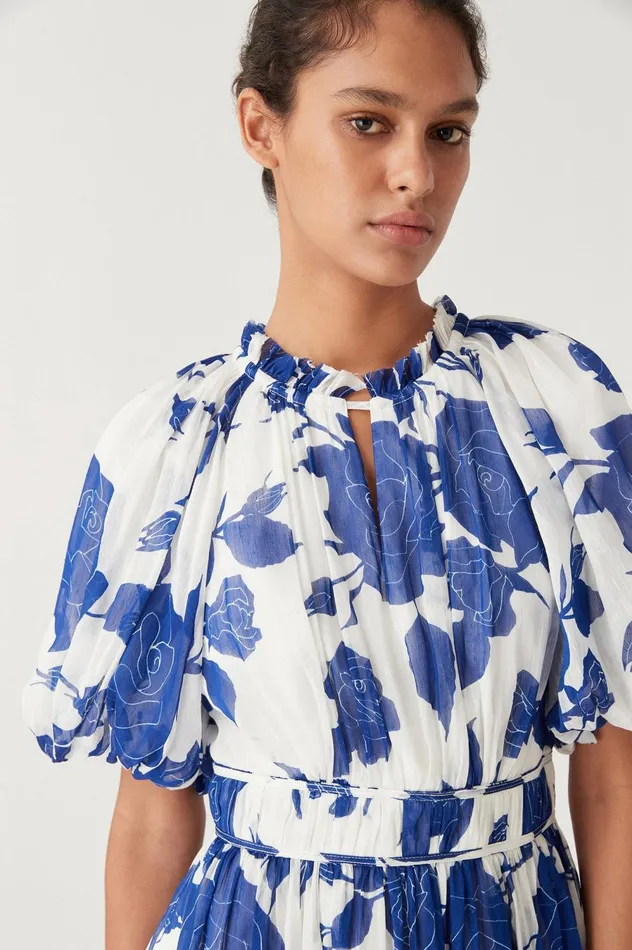 Elysium Blouson Midi Dress Neo Rose Women Aje Wedding Guest Dresses