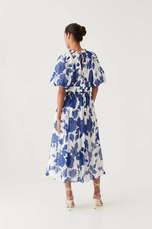 Elysium Blouson Midi Dress Neo Rose Women Aje Wedding Guest Dresses