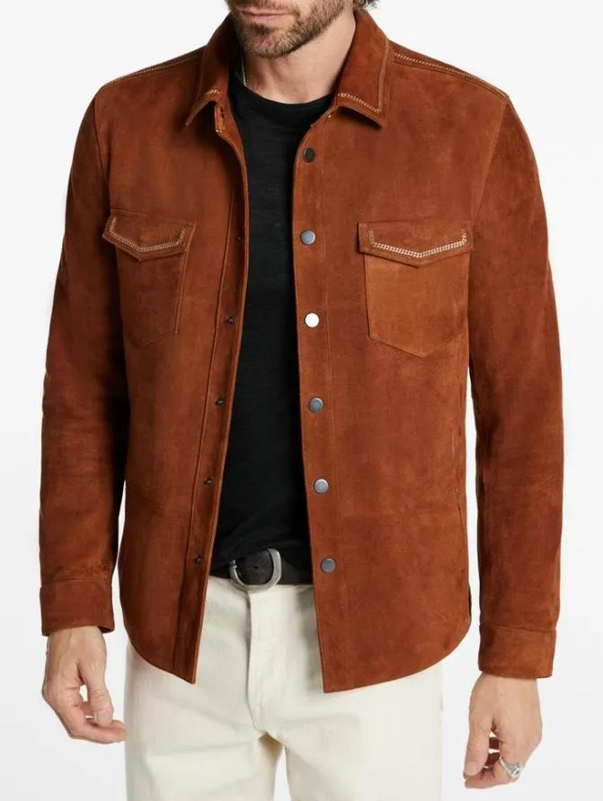 EMMONS JACKET Espresso Clothing John Varvatos Leather Jackets