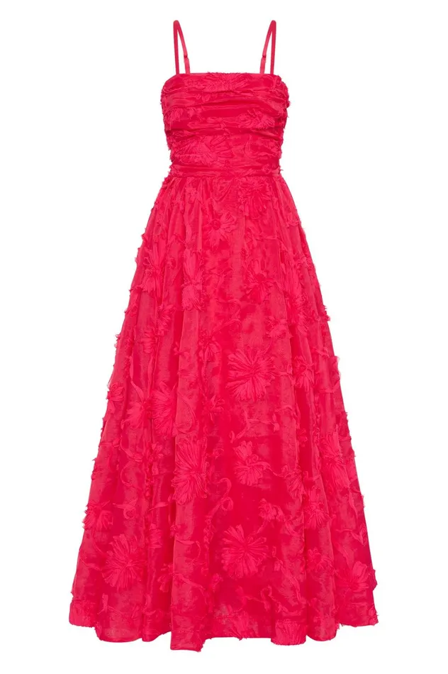 Evangeline Midi Dress Bougainvillea Red Women Aje Bridesmaid Dresses