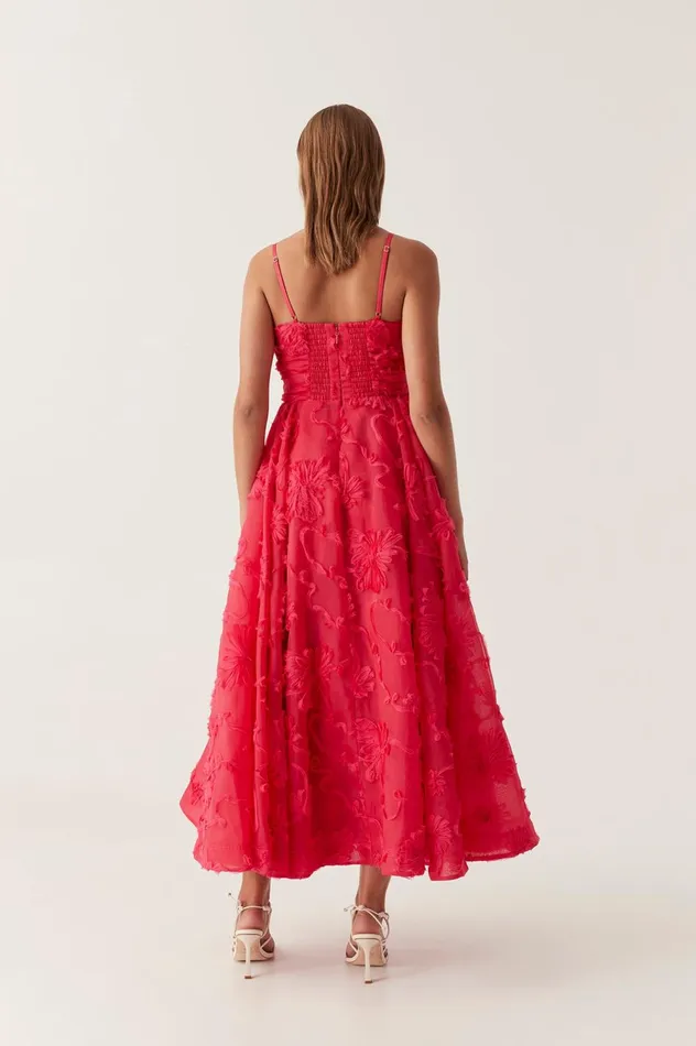 Evangeline Midi Dress Bougainvillea Red Women Aje Bridesmaid Dresses