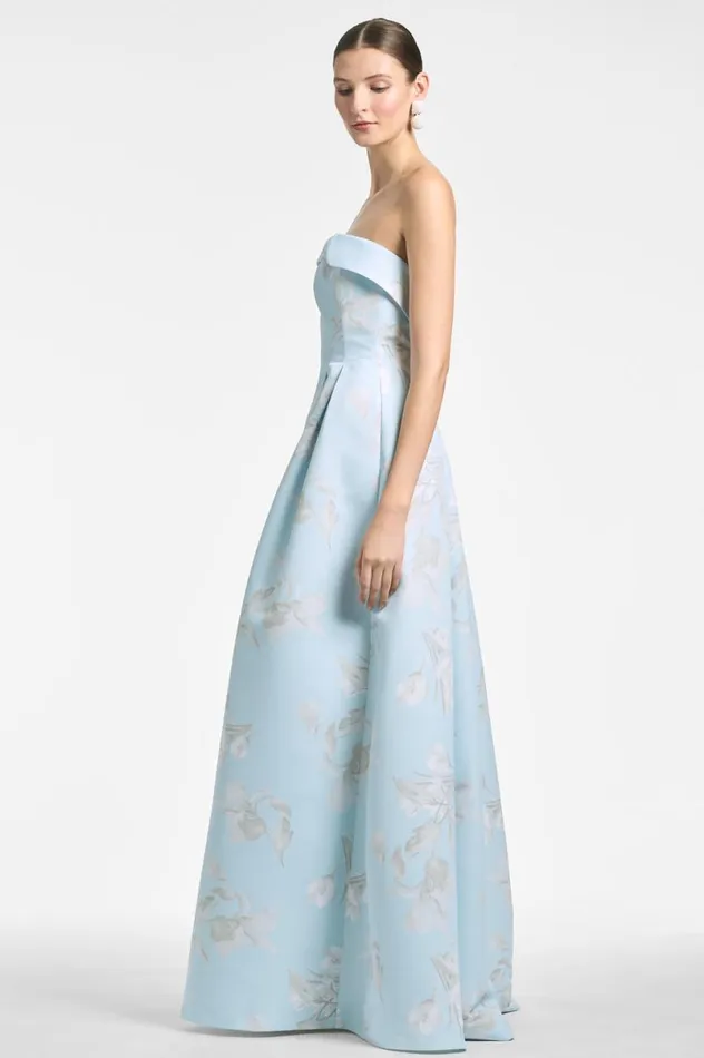Evening Women Sachin and Babi Brielle Gown 8211 Sky Venetia Petals