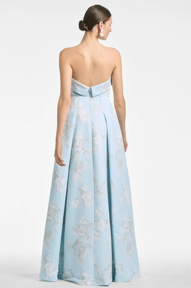 Evening Women Sachin and Babi Brielle Gown 8211 Sky Venetia Petals