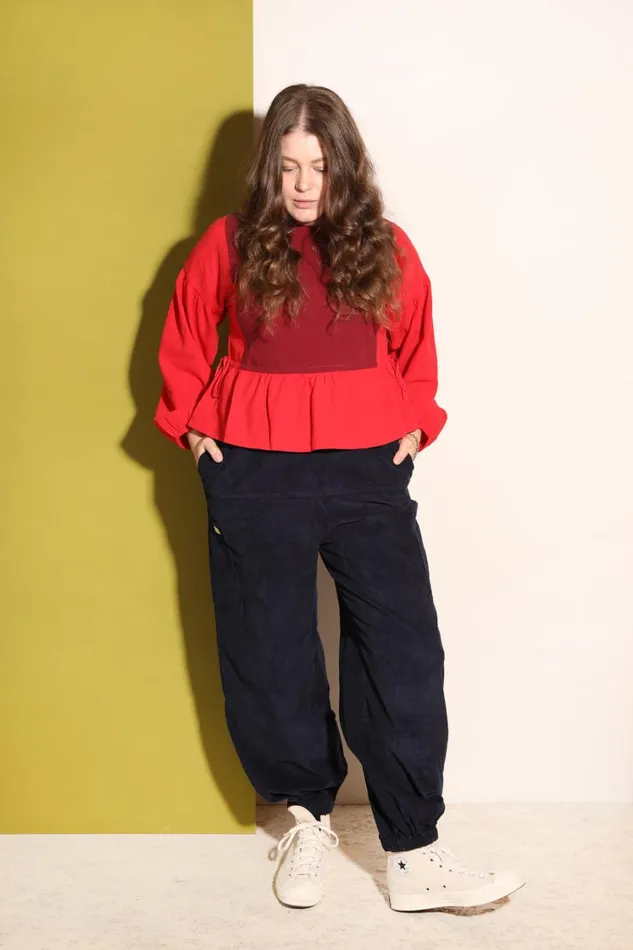 Everett Trouser Corduroy Navy Womens LF Markey Trousers