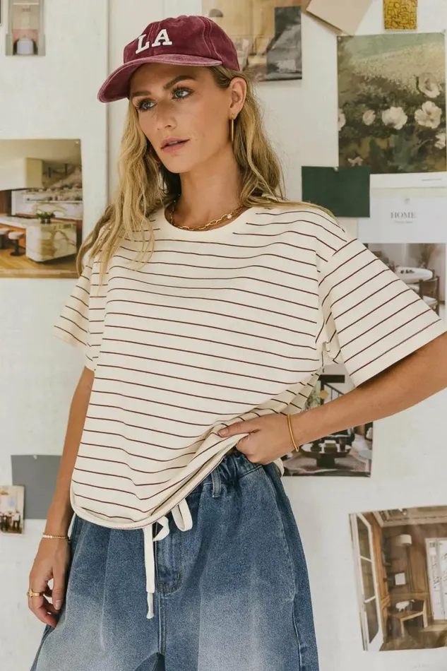 Evie Striped Top In Red Red Women Bohme Tops