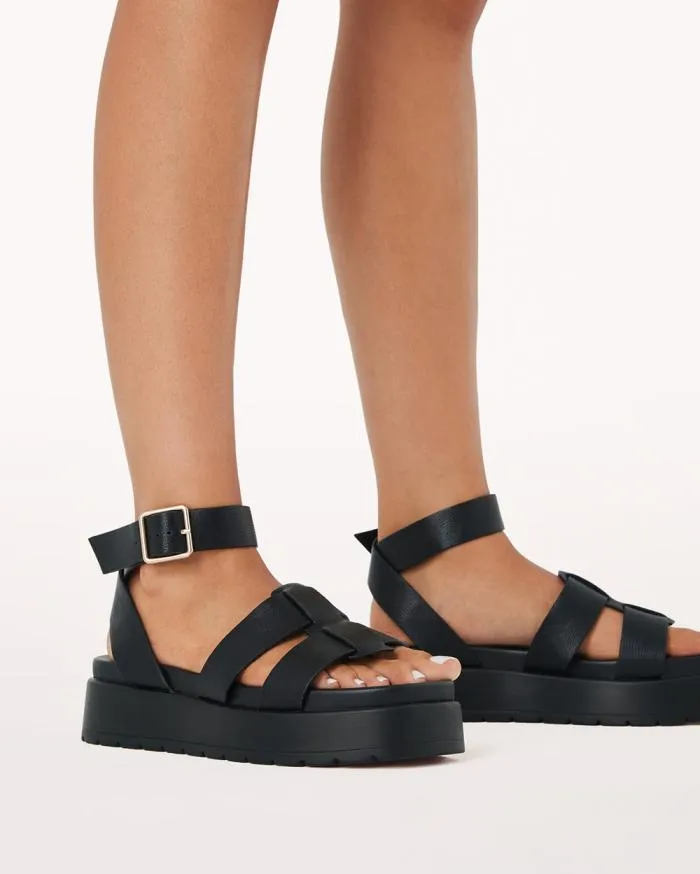 Flats Billini Sandals and Slides FERRIN BLACK