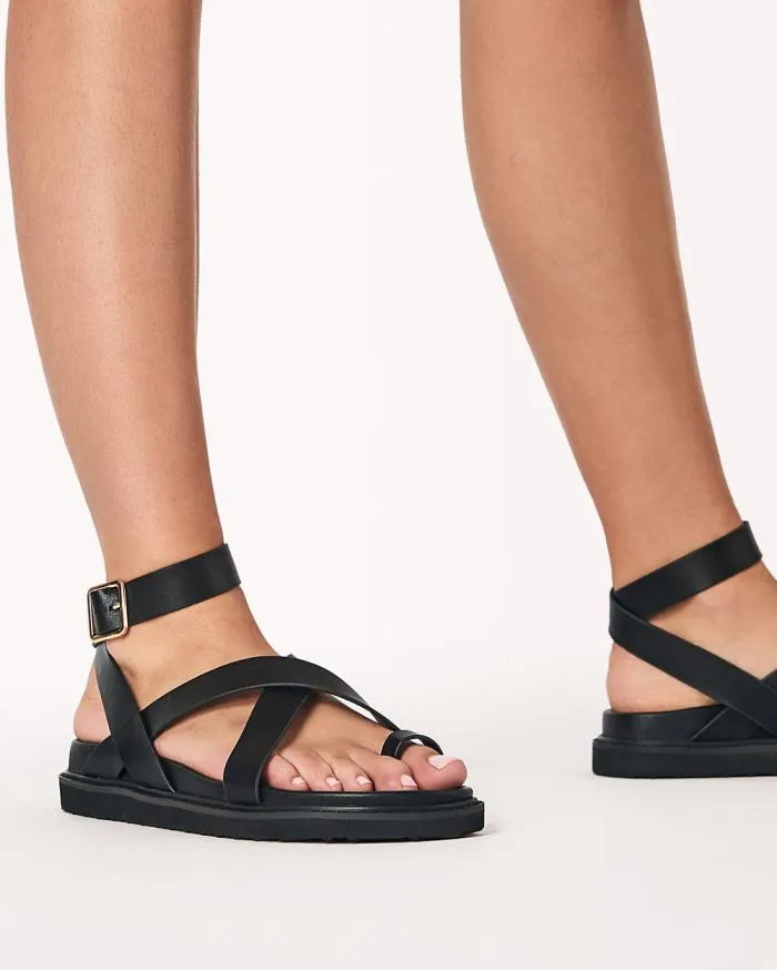 Flats Billini Sandals and Slides ZINNIA BLACK