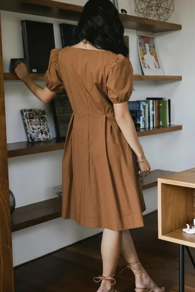 Florence Puff Sleeve Dress Camel Women Bohme Dresses