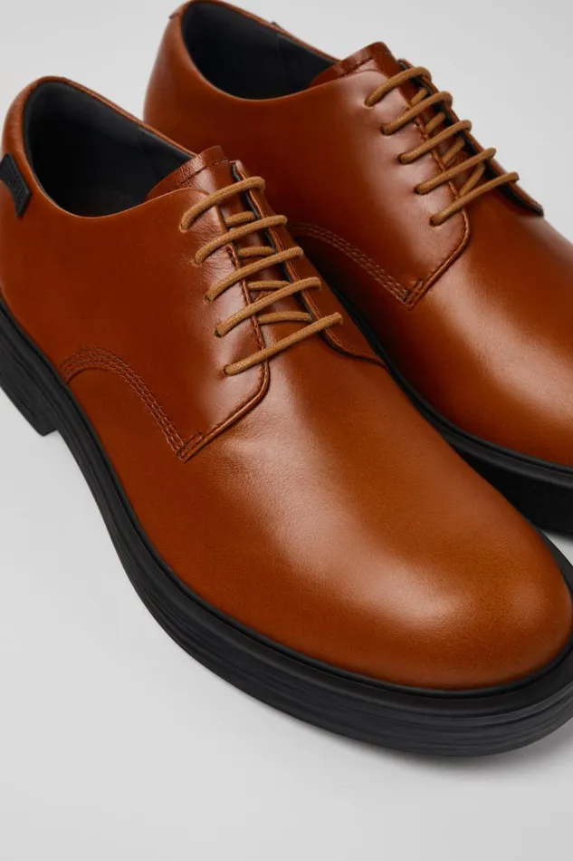 Formal Shoes Men Camper Dean Brown Leather Shoe