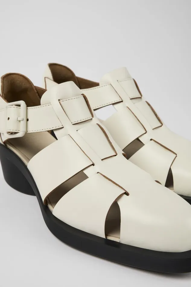 Formal Shoes Women Camper Bonnie White Leather Sandal
