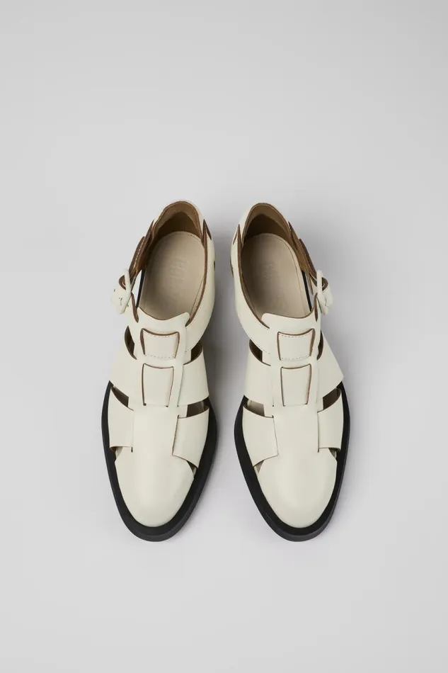 Formal Shoes Women Camper Bonnie White Leather Sandal Formal Shoes Women Camper Bonnie White Leather Sandal