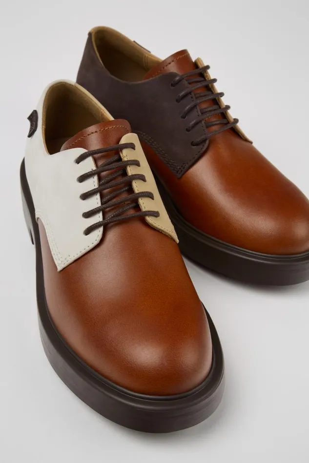 Formal Shoes Women Camper Twins Multicolor Leather And Nubuck Shoes