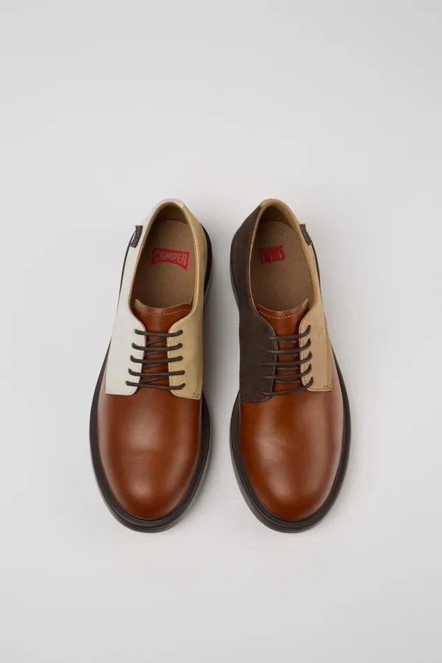 Formal Shoes Women Camper Twins Multicolor Leather And Nubuck Shoes