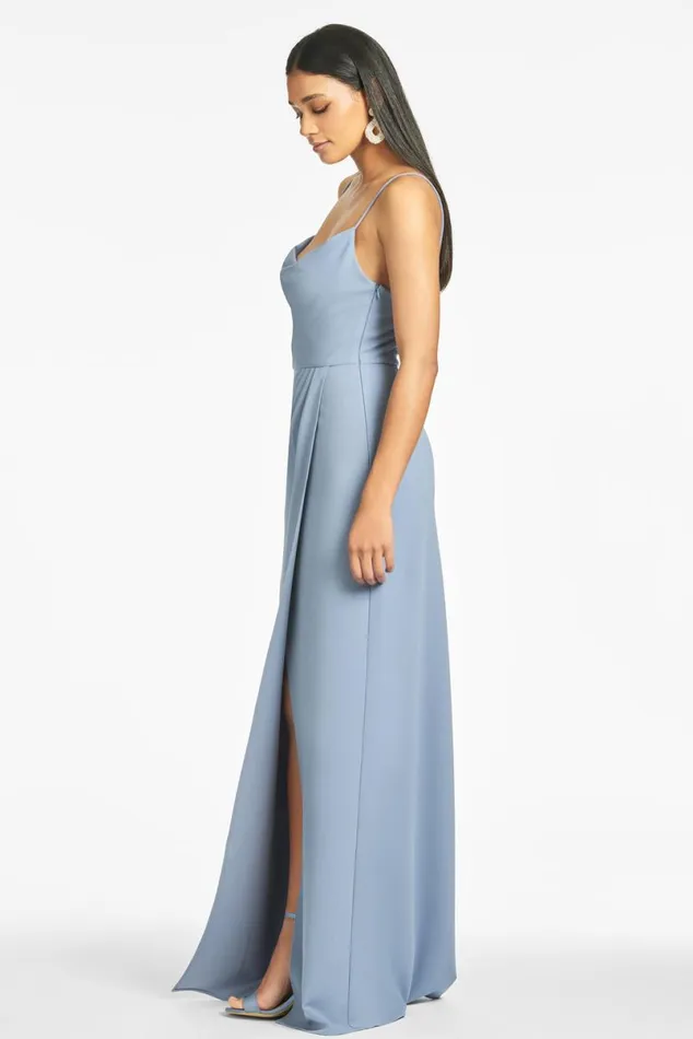 Formal Women Sachin and Babi Paulina 4Way Stretch Crepe Gown 8211 Slate Blue Formal Women Sachin and Babi Paulina 4Way Stretch Crepe Gown 8211 Slate Blue