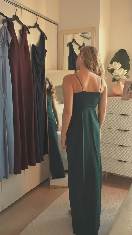 Formal Women Sachin and Babi Paulina 4Way Stretch Crepe Gown 8211 Slate Blue Formal Women Sachin and Babi Paulina 4Way Stretch Crepe Gown 8211 Slate Blue