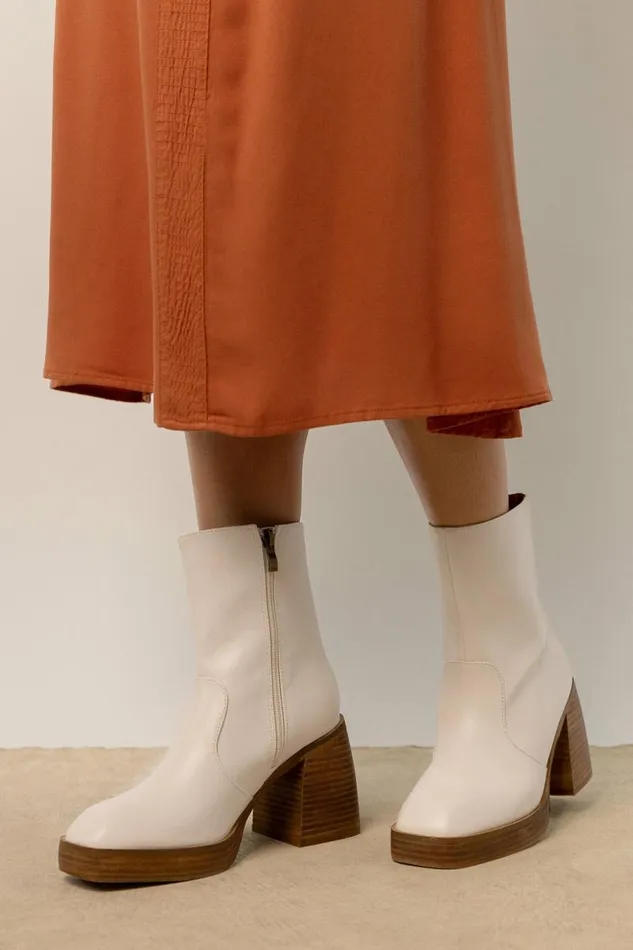 Foster Heeled Boots In Ivory 8211 FINAL SALE Ivory Women Bohme Shoes