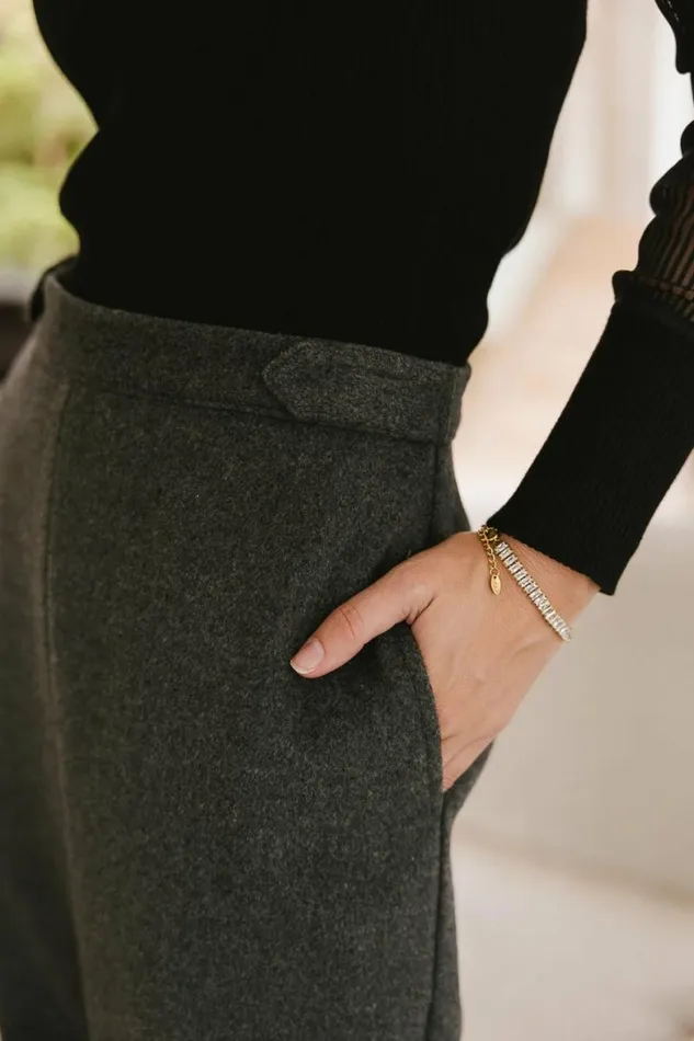 Francis Wool Blend Skirt Charcoal Women Bohme Skirts