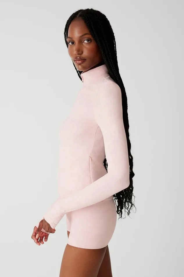 Frankies Bikinis Active Women Renee Zip Up Jacket Pink Petals