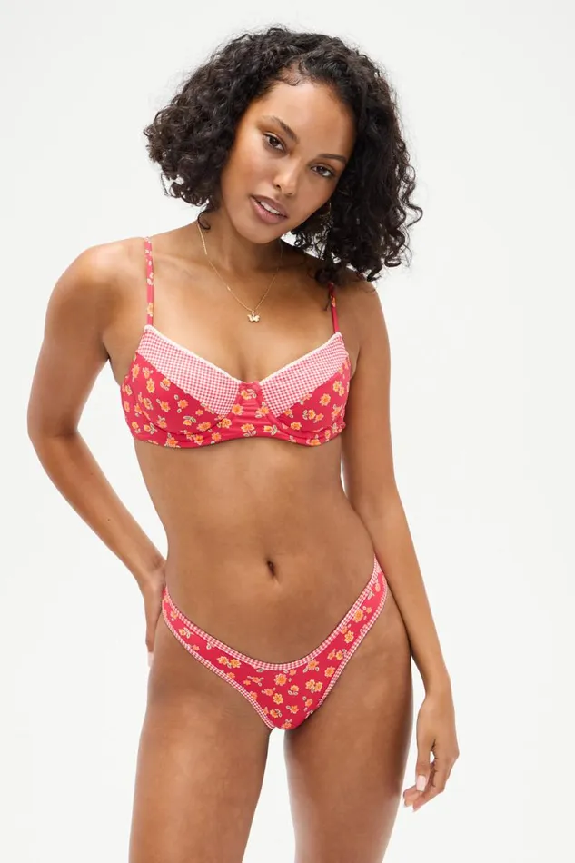 Frankies Bikinis Bikinis Women Autumn Floral Underwire Bikini Top Summer Flower