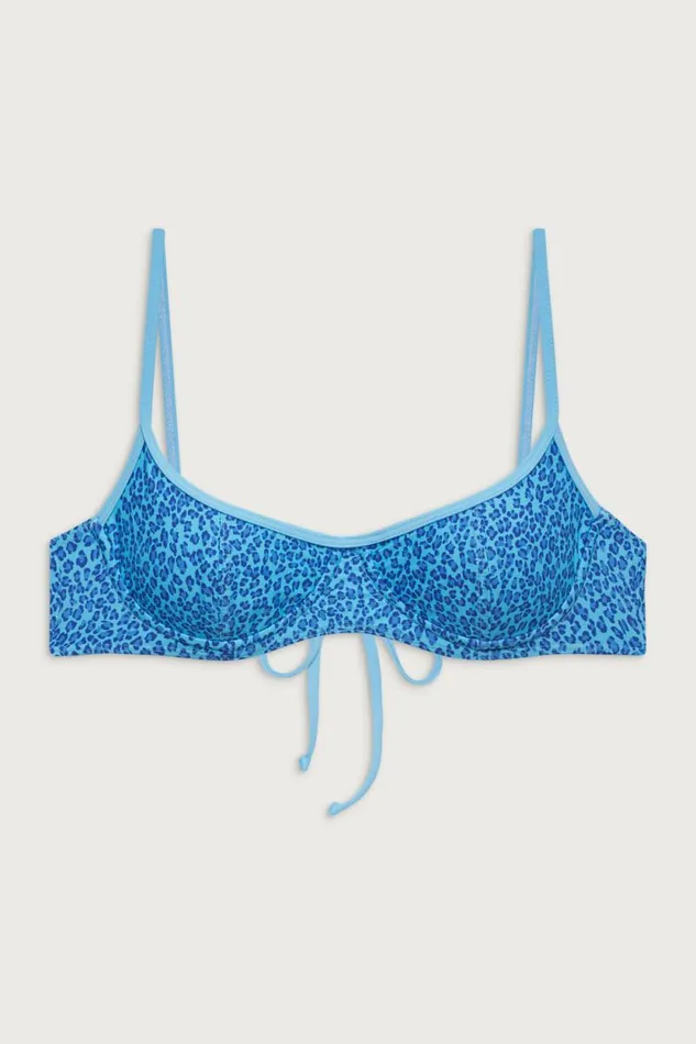 Frankies Bikinis Bikinis Women Cola Underwire Bikini Top Cobalt Cheetah
