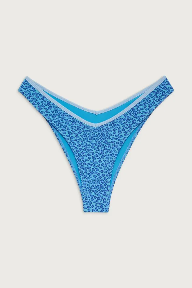 Frankies Bikinis Bikinis Women Enzo Cheeky Bikini Bottom Cobalt Cheetah