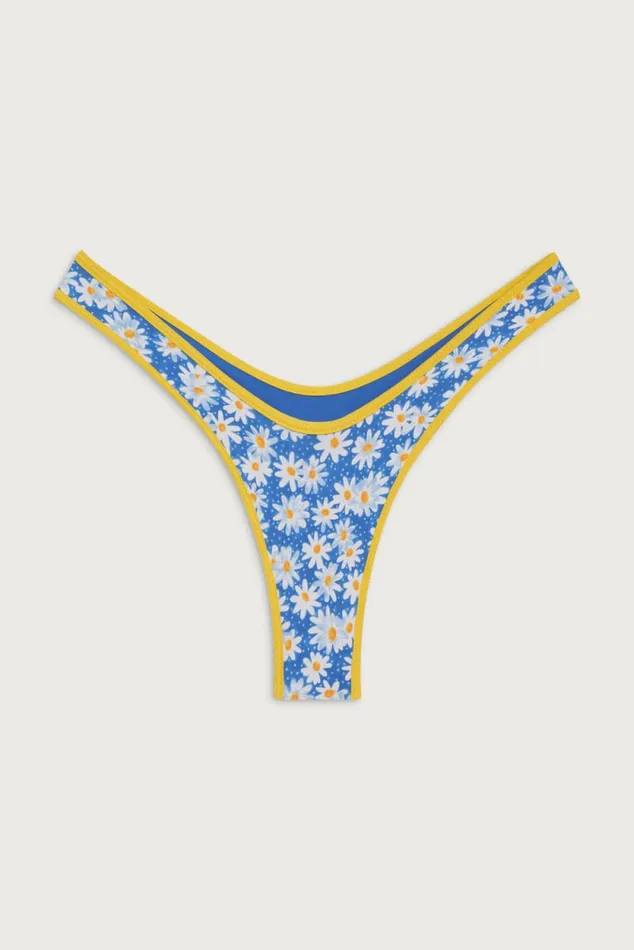 Frankies Bikinis Bikinis Women Full Moon Micro Bikini Bottom Blue Daisy