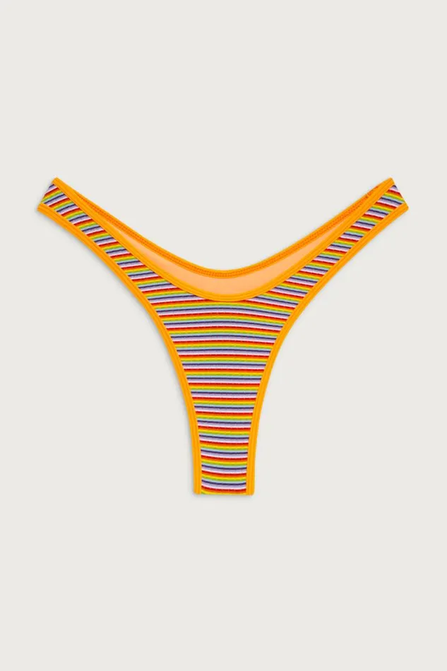 Frankies Bikinis Bikinis Women Full Moon Striped Micro Bikini Bottom Hawaiian Sky