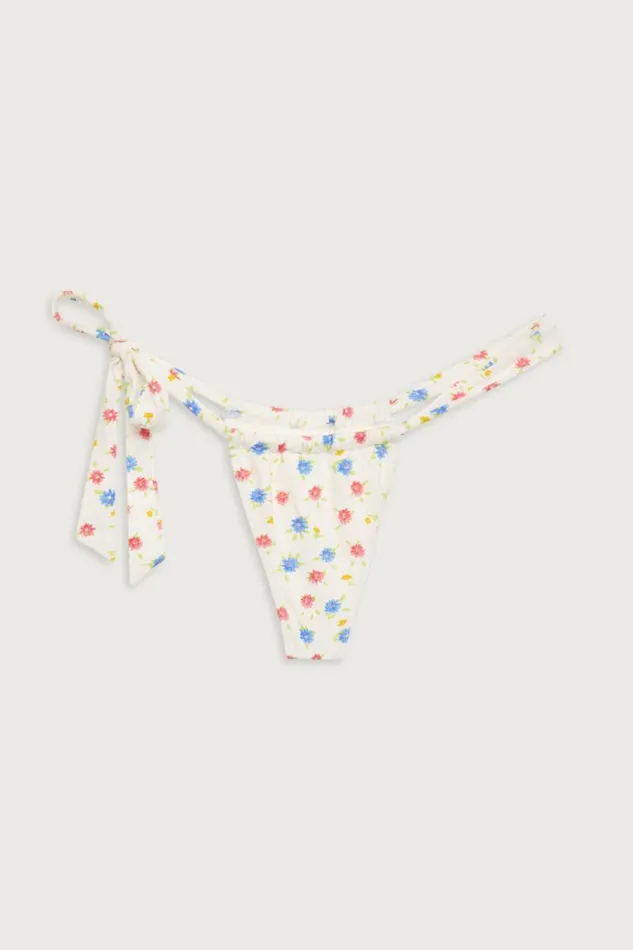 Frankies Bikinis Bikinis Women Kealy Tie Side Cheeky Bikini Bottom Water Blossom