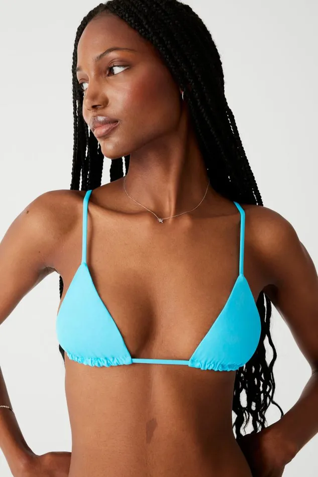 Frankies Bikinis Bikinis Women Lumia Triangle Bikini Top Morning Blue