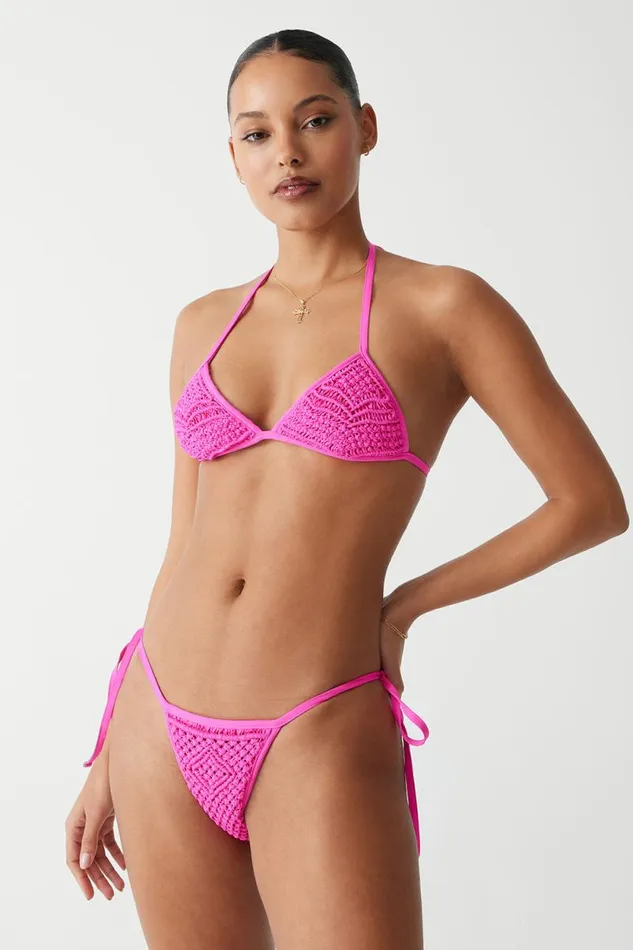 Frankies Bikinis Bikinis Women Naia Tie Side Skimpy Bikini Bottom Sea Star Pink