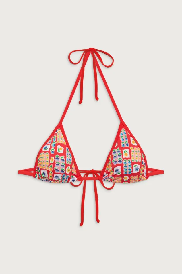 Frankies Bikinis Bikinis Women Nick Triangle Halter Bikini Top Field Of Dreams