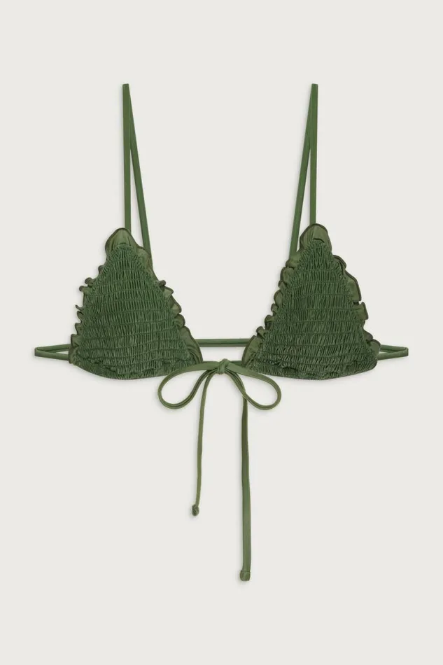 Frankies Bikinis Bikinis Women Penny Shine Triangle Bikini Top Sea Moss