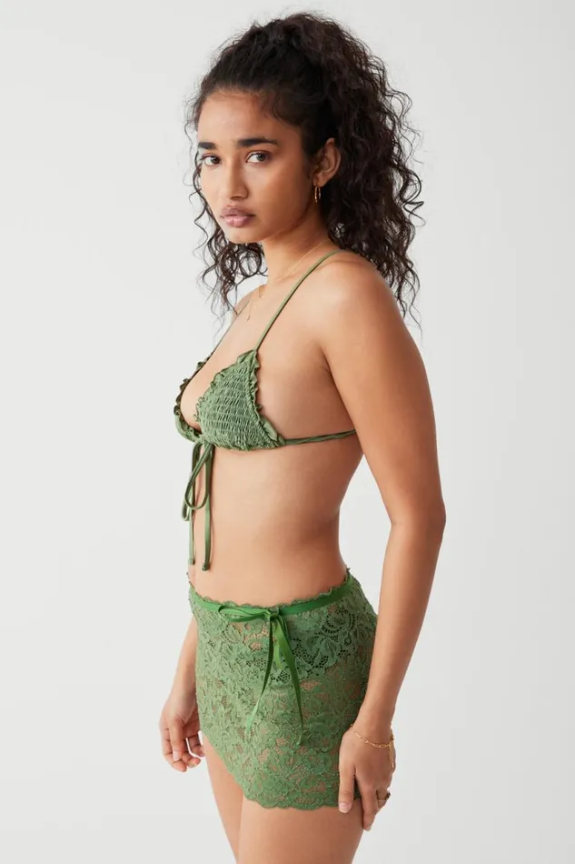 Frankies Bikinis Bikinis Women Penny Shine Triangle Bikini Top Sea Moss