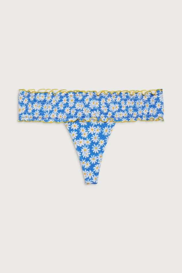 Frankies Bikinis Bikinis Women Sofie Micro Bikini Bottom Blue Daisy