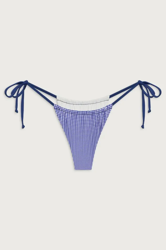 Frankies Bikinis Bikinis Women Tia Tie Side Skimpy Bikini Bottom Sailor Gingham