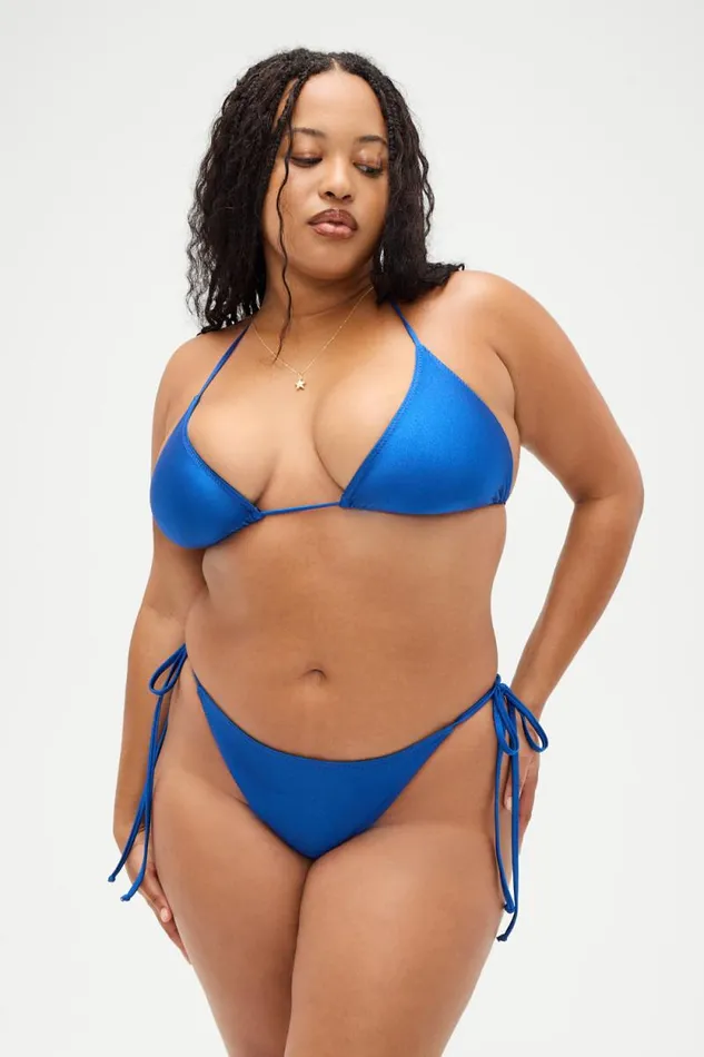 Frankies Bikinis Bikinis Women X DJERF AVENUE Sunrise Micro Bikini Top Deep Blue