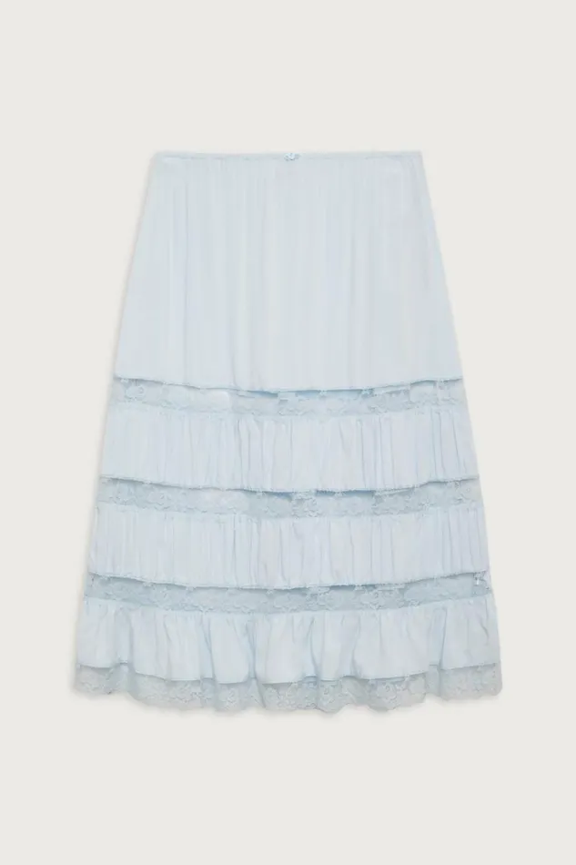 Frankies Bikinis Bottoms Women Solstice Midi Skirt Blue Porcelain
