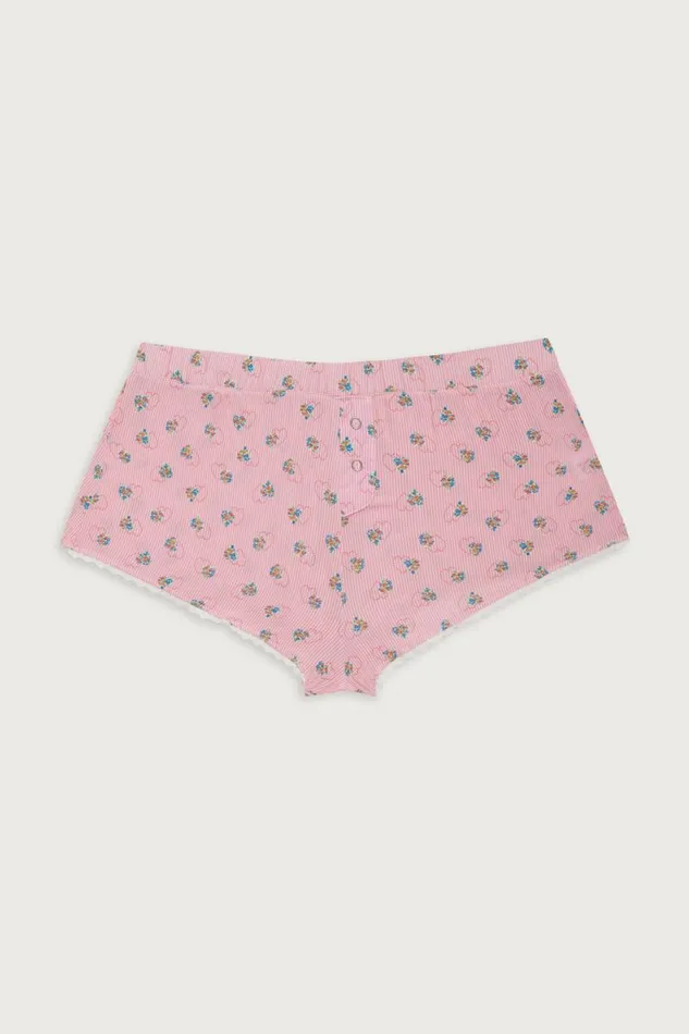 Frankies Bikinis Bottoms Women Tinsley Mini Boxer Short Sweetheart Stripe