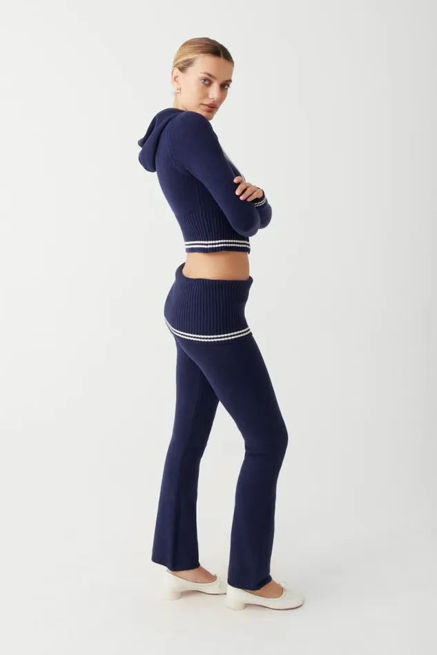 Frankies Bikinis Cloud Knits Women Aimee Cloud Knit Flare Pant Starlight