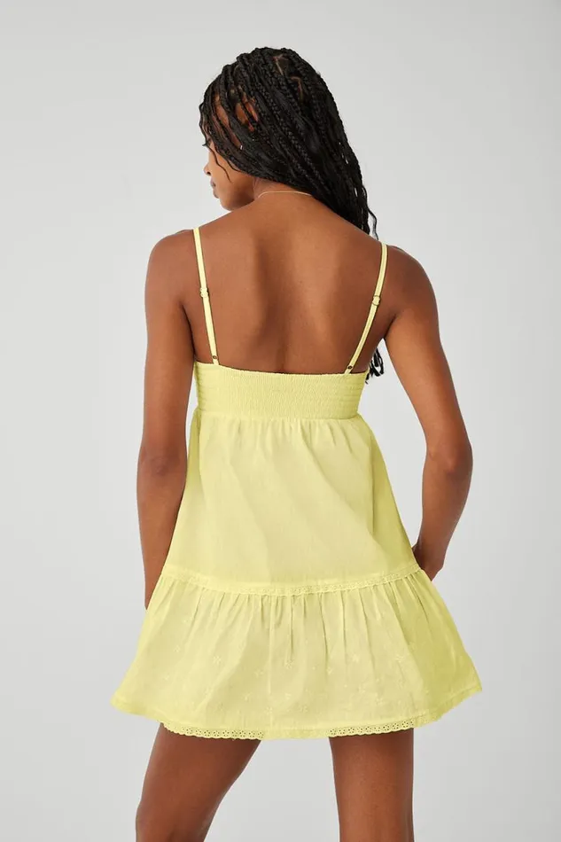 Frankies Bikinis Dresses Women Baby Embroidered Mini Dress Honey Butter