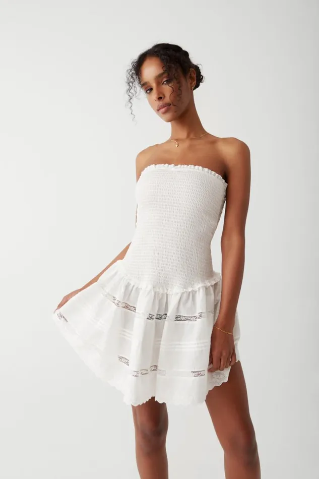 Frankies Bikinis Dresses Women Day Princess Mini Dress White