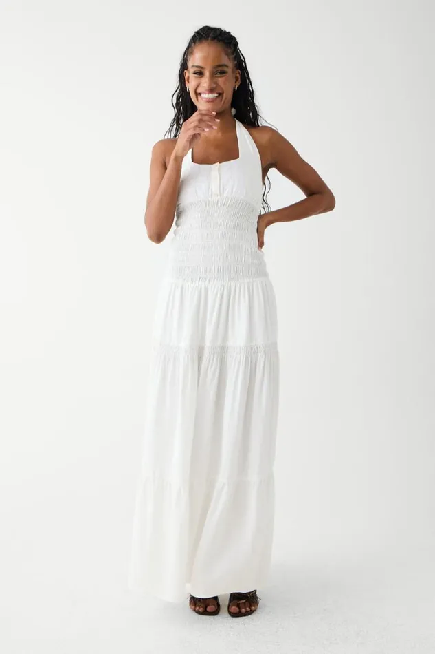 Frankies Bikinis Dresses Women River Halter Maxi Dress White