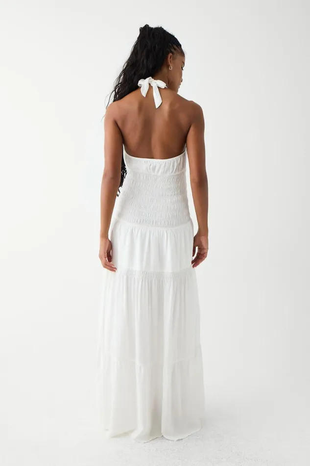 Frankies Bikinis Dresses Women River Halter Maxi Dress White