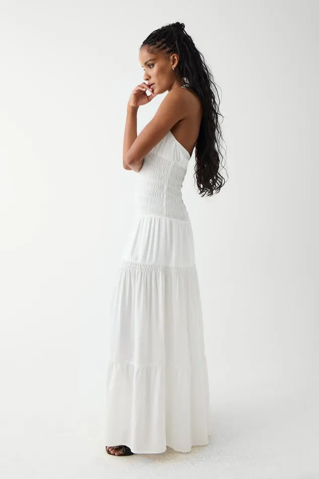 Frankies Bikinis Dresses Women River Halter Maxi Dress White