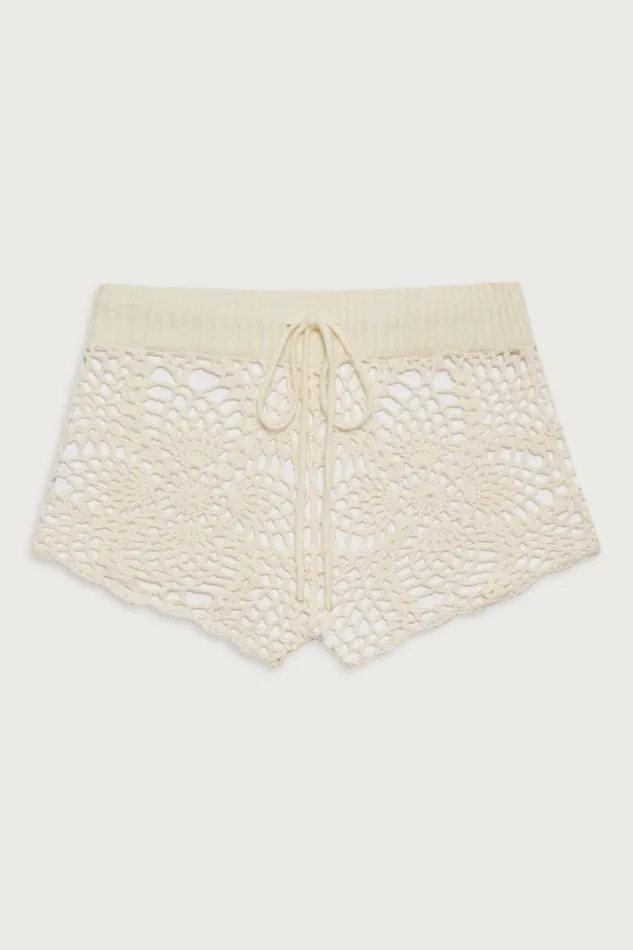 Frankies Bikinis Matching Sets Women Lyla Crochet Mini Short White