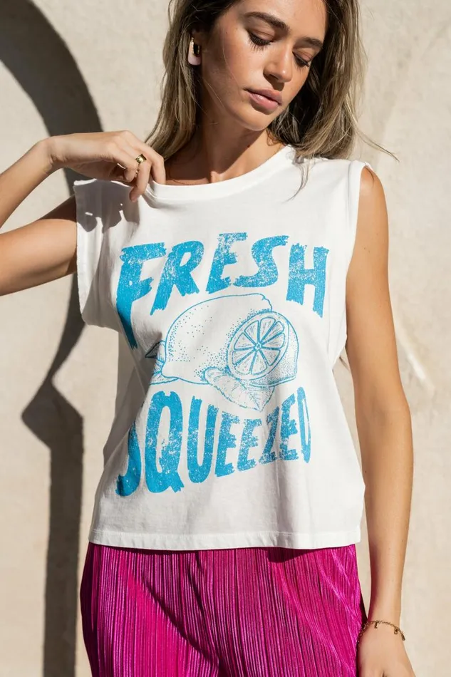 Fresh Squeezed Graphic Tee 8211 FINAL SALE White Women Bohme Tees and Tanks
