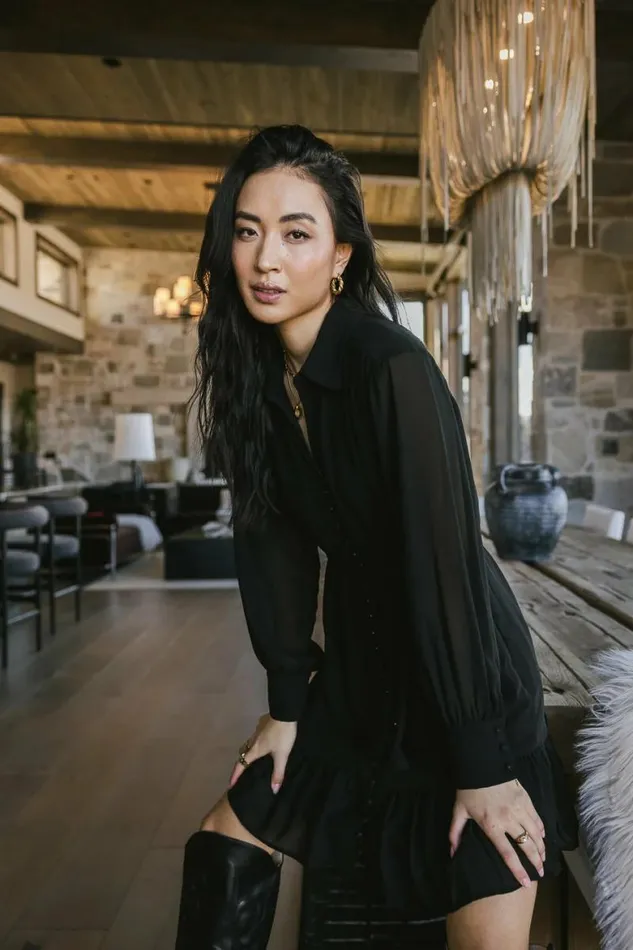 Gabriella Button Up Dress Black Women Bohme Dresses