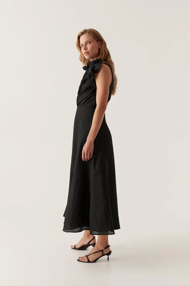 Genesis Midi Dress Black Women Aje Bridesmaid Dresses