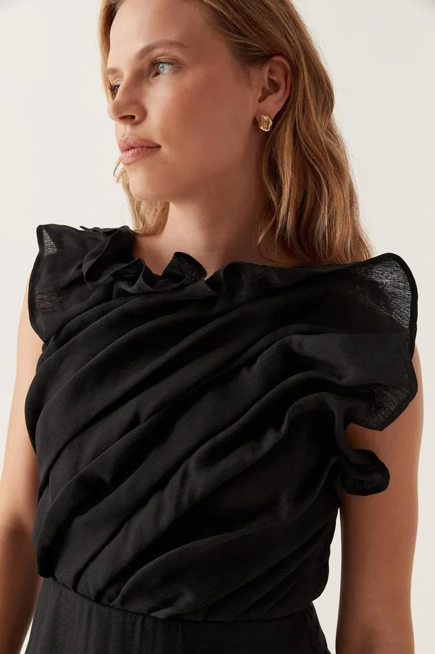 Genesis Midi Dress Black Women Aje Bridesmaid Dresses